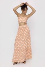 Mind Matter Strapless Τοπ από Τυπωμένο Λινό με Βολάν και Δέσιμο στην Πλάτη SUKI - Image 3