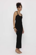Mind Matter Αμάνικο Πλεκτό Μάξι Φόρεμα με Λεπτές Τιράντες και Άνοιγμα στο Πίσω Μέρος XENIA - Image 3