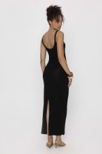 Mind Matter Αμάνικο Πλεκτό Μάξι Φόρεμα με Λεπτές Τιράντες και Άνοιγμα στο Πίσω Μέρος XENIA - Image 4