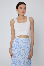 Mind Matter Αμάνικο Πλεκτό Cropped Τοπ από Βισκόζη COLDY